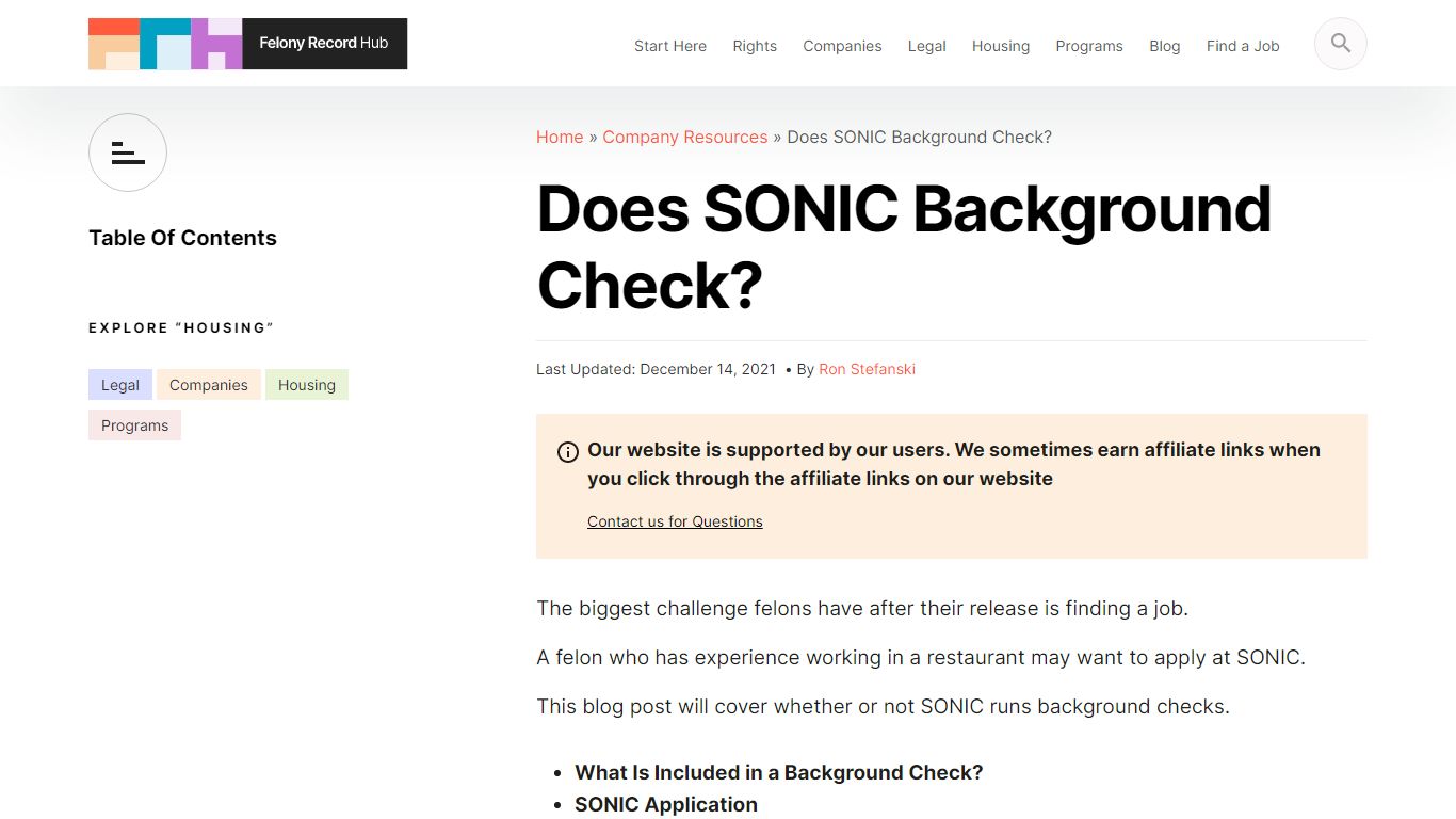 Does SONIC Background Check? | Felony Record Hub